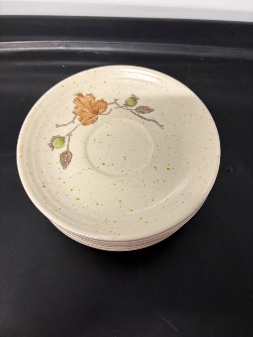 Set Of 8 Metlox Poppytrail Woodland Saucer Plates Hand-Painted Autumn California